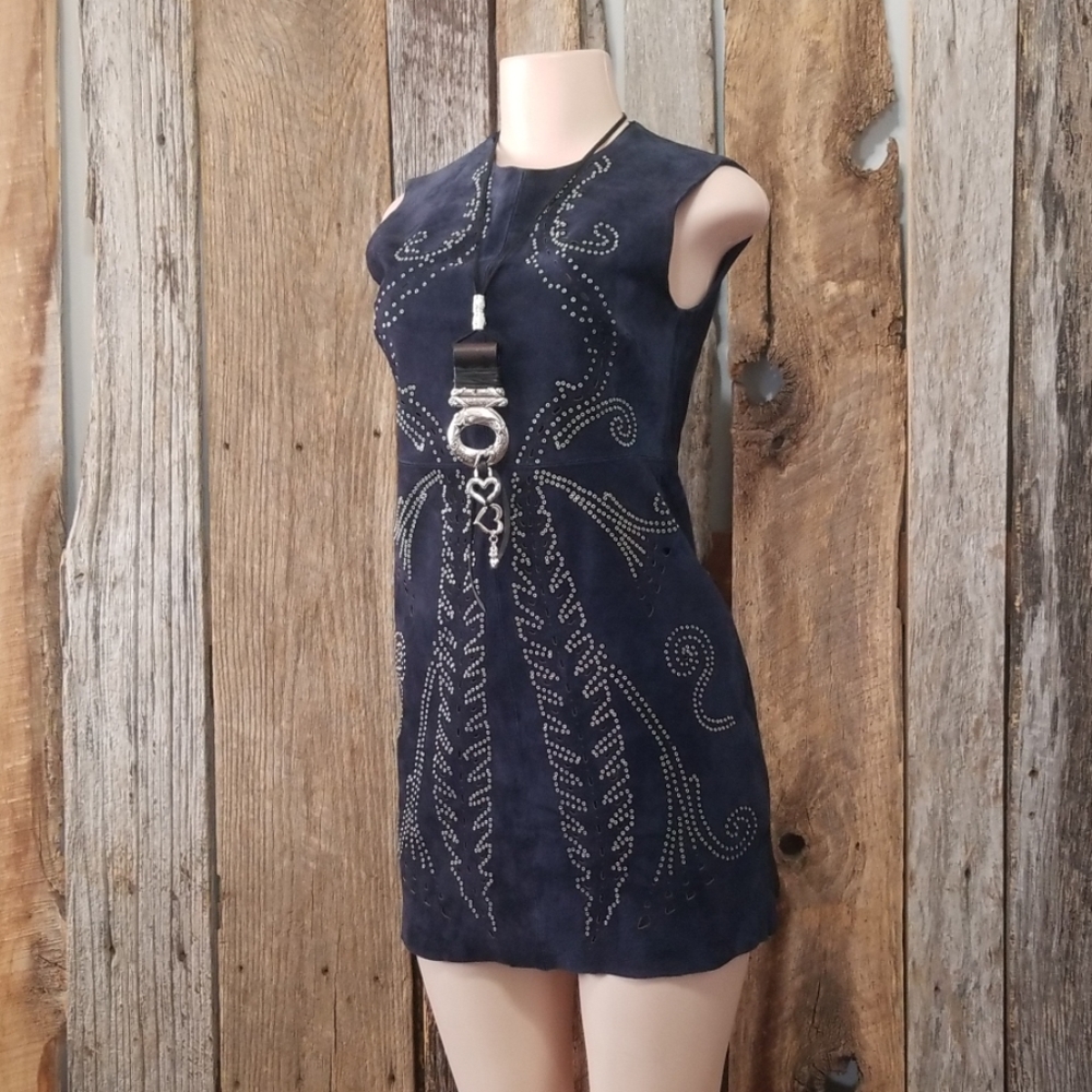 SOLD!  NWT! ZARA 100% SOFT BLUE LEATHER DRESS!